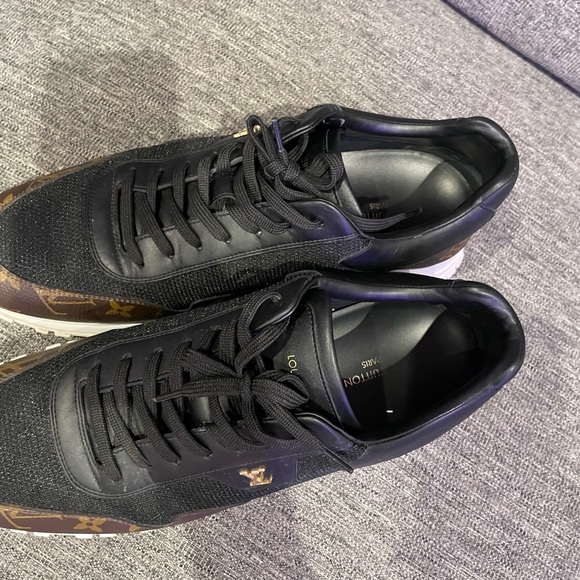 Louis Vuitton Black Nubuck And Leather Cosmos Low Top Sneakers